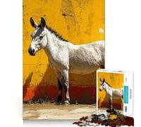 Rompecabezas de 1000 Piezas con diseño de Burro Moteado sobre una Pared Colorida para Adolescentes Ideal para desarrollar la Memoria y Jugar en Interiores Diseño de Corte Fino Pide el Deseo
