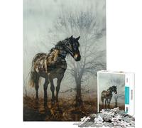 Rompecabezas de 1000 Piezas con diseño de Caballo Actividades Divertidas en casa Carrera de Velocidad Manual Juegos educativos para Mayores de 14 años Juego de Rompecabezas Incluido (38x26cm)