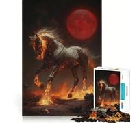 Rompecabezas de 1000 Piezas con diseño de Caballo de Fuego de la mitología para Adultos Regalos para Mejorar la Memoria y el Tiempo Libre Decoración de Pared con Corte preciso (38x52cm)