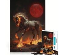 Rompecabezas de 1000 Piezas con diseño de Caballo de Fuego mitológico para Adolescentes Ayuda a Mejorar la Memoria Diseño fácil de armar Regalo conmovedor (38x26cm)