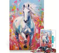 Rompecabezas de 1000 Piezas con diseño de Caballo Pintado con Paleta para Adultos Mejora la Memoria y Permite Jugar Juntos Divertido Bordes precisos Regalo de Temporada (38x52cm)