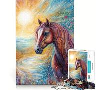 Rompecabezas de 1000 Piezas con diseño de Caballo Salvaje para Adultos Diversión Garantizada Corte láser Tiempo de relajación y Ejercicio Mental en casa (38x26cm)