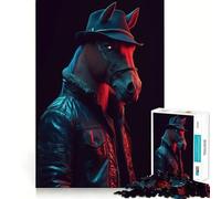 Rompecabezas de 1000 Piezas con diseño de Caballos Estilo Cyberpunk neón para Adolescentes Juguete para ejercitar la Mente Divertido y Relajante Arte para armar Artículo Coleccionable (38x52cm)