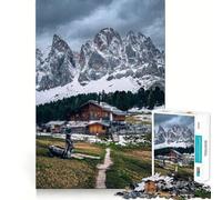 Rompecabezas de 1000 Piezas con diseño de cabaña Alpina y Vistas a la montaña Diversión con Memoria Superficie Lisa y sin Rebabas Un Reto entretenido para el Tiempo Libre (50x75cm)