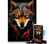 Rompecabezas de 1000 Piezas con diseño de Cabeza de Lobo Salvaje para Adultos Juego para Mejorar la Memoria Calidad Profesional Actividad de recolección conmovedora (38x52cm)