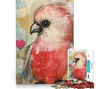 Rompecabezas de 1000 Piezas con diseño de cacatúa Rosa para Adolescentes,Ideal para el Desarrollo Mental Cierre Seguro,sin Piezas Sueltas Llevar a Todas Partes (38x26cm)