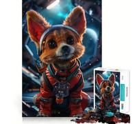 Rompecabezas de 1000 Piezas con diseño de Cachorro Astronauta y Traje Espacial para Adultos Juguete para estimular la lógica, Ideal para Momentos de unión Regalo de Primera Calidad 38x52cm