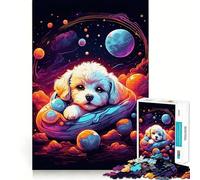 Rompecabezas de 1000 Piezas con diseño de Cachorro Bichón Frisé,articulaciones afiladas,Juego de lógica,Juego de Entretenimiento,Regalo Divertido de Navidad (50x75cm)