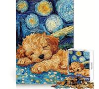 Rompecabezas de 1000 Piezas con diseño de Cachorros Cavoodle durmiendo Ideal para Adolescentes Psicología lógica,diversión sin complicaciones,Cierre hermético Regalo de Temporada (50x75cm)