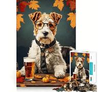 Rompecabezas de 1000 Piezas con diseño de Cachorros de Fox Terrier de Pelo Duro para Adolescentes Juego para desarrollar la Mente y la Capacidad Mental Corte láser para un Ajuste Actividad Relajante