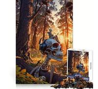 Rompecabezas de 1000 Piezas con diseño de Calavera de Android y música para Adolescentes Actividad de Ocio Que estimula el Pensamiento Claro Encaje Firme Regalo Ideal (38x52cm)