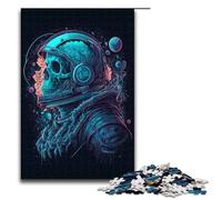 Rompecabezas de 1000 Piezas con diseño de Calavera de Astronauta para Adultos Ideal para divertirse en Familia aliviar el estrés y presentar un desafío Medidas 75x50cm