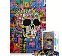Rompecabezas de 1000 Piezas con diseño de Calavera Hippie Estilo Pop Art para Adolescentes Ideal para estimular la Memoria y para el Ocio en casa Un Regalo Encantador (50x75cm)
