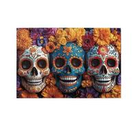 Rompecabezas de 1000 piezas con diseño de calavera mexicana del Día de los Muertos para adultos, rompecabezas de madera para adultos, regalos para decoración del hogar