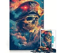 Rompecabezas de 1000 Piezas con diseño de Calavera Pirata en el Espacio para Adultos Rompecabezas Mental para Relajarse Arte para armar (38x26cm)