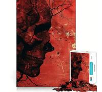 Rompecabezas de 1000 Piezas con diseño de Calavera roja Estilo Grunge para Adultos Ideal para ejercitar la Memoria y Disfrutar del Tiempo Libre Diseño para armar Colección de Arte (38x52cm)