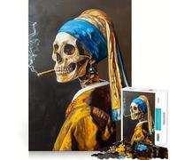 Rompecabezas de 1000 Piezas con diseño de Calavera y Anillos de Humo para Adolescentes Juguete de lógica sólida, Divertido y Relajante Corte de precisión Artículo de Santa Claus 38x52cm