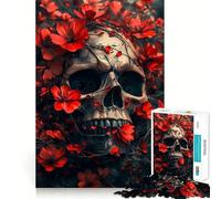 Rompecabezas de 1000 Piezas con diseño de Calavera y Flores para Adolescentes Juego Inteligente para fomentar la convivencia y Crear una Obra de Arte 50x75cm