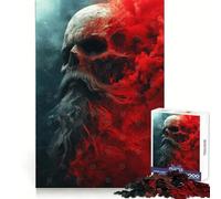 Rompecabezas de 1000 Piezas con diseño de Calavera y Humo Rojo para Adultos Juguete de lógica para el hogar y el Ocio Diseño preciso Regalo conmovedor 50x75cm