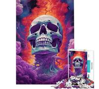 Rompecabezas de 1000 Piezas con diseño de Calavera y Marihuana Juegos relajantes Juguetes adictivos para Cultivar la Paciencia Excelentes Regalos y Juguetes Ideales para Parejas (tamaño 75x50cm)