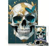 Rompecabezas de 1000 Piezas con diseño de Calavera y Mariposas para Adolescentes Juguete cognitivo Juego de Mesa Bordes Premium Elige tu Deseo de Papá Noel 50x75cm