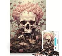 Rompecabezas de 1000 Piezas con diseño de Calaveras, polillas y Hongos para Adultos y Adolescentes Ideal para Mejorar la Memoria, Relajarse, Cortar con precisión y Regalar 38x52cm