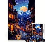 Rompecabezas de 1000 Piezas con diseño de callejón Europeo Acogedor,decoración Limpia y lógica,Juguete Divertido para Jugar en un Ambiente Acogedor,Pieza de Arte navideña 38x52cm