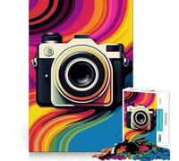 Rompecabezas de 1000 Piezas con diseño de cámara Retro Estilo Pop Art para Adolescentes Refuerza la Memoria Divertido y Relajante Borde de Calidad Regalo Ideal (38x52cm)