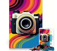 Rompecabezas de 1000 Piezas con diseño de cámara Retro Estilo Pop Art para Adultos Ideal para ejercitar la Memoria y Disfrutar del Tiempo Libre Diseño para armar Colección de Arte (38x26cm)