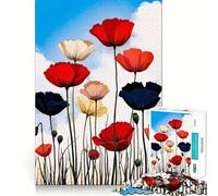 Rompecabezas de 1000 Piezas con diseño de Campo de Amapolas para Adultos Rompecabezas Mental para la Mente Arte Relajante para armar (38x26cm)