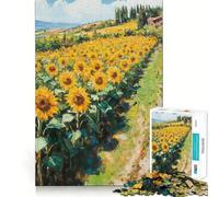 Rompecabezas de 1000 Piezas con diseño de Campo de Girasoles para Adolescentes Mejora la Memoria, estimula el Juego Relajante y Proporciona un Acabado Impecable Artículo de Santa Claus 38x52cm