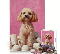 Rompecabezas de 1000 Piezas con diseño de caniche sobre Papel higiénico en una montaña, Ideal para Adolescentes Mejora la Memoria, relaja la Mente y CREA un Regalo Original (38x26cm)