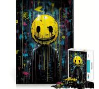 Rompecabezas de 1000 Piezas con diseño de Cara Sonriente aterradora para Adultos Juguete Inteligente y Divertido Bordes Suaves Regalo Ideal para Festivales (38x52cm)