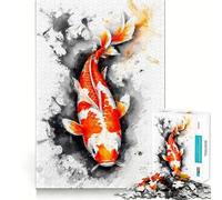 Rompecabezas de 1000 Piezas con diseño de Carpas Koi Brillantes Diversión Garantizada,Juego Que estimula la Mente,Tiempo de Juego Tranquilo, Tiempo Libre 38x26cm