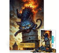 Rompecabezas de 1000 Piezas con diseño de Cartas del Tarot de la Torre para Adolescentes, Juguete para ejercitar la Mente, Juego en Grupo, Corte de precisión, Regalo para Festivales 38x26cm