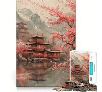 Rompecabezas de 1000 Piezas con diseño de casa Japonesa para Adultos Desarrolla la Mente y Mejora la Capacidad Cerebral Bordes precisos (38x52cm)