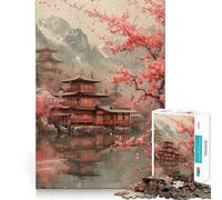 Rompecabezas de 1000 Piezas con diseño de casa Japonesa para Adultos Juguete para concentrarse y ejercitar la Mente Divertido y silencioso Bordes Ajustados Artículo de Santa Claus (38x26cm)