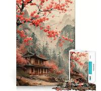 Rompecabezas de 1000 Piezas con diseño de casa Japonesa y Naturaleza para Adolescentes Fortalece la Memoria Ideal para el hogar y el Ocio Bordes limpios Regalo preciado (38x26cm)