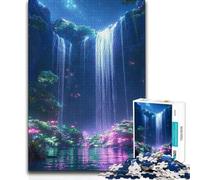 Rompecabezas de 1000 Piezas con diseño de Cascada Espacial Brillante y encantada, Mayores de 14 años 38x26cm