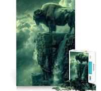 Rompecabezas de 1000 Piezas con diseño de Cascada,Paisaje y bisontes Juego de ingenio sin Costuras Regalo Ideal para Jugar de Forma Casual Decoración navideña para el hogar (50x75cm)