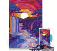 Rompecabezas de 1000 Piezas con diseño de Cascada Serena al Atardecer para Adultos Regalo Ideal para desarrollar la lógica Juguete para Disfrutar de un Corte preciso y un diseño Elegante (38x26cm)