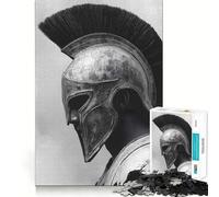 Rompecabezas de 1000 Piezas con diseño de Casco de Guerrero Espartano para Adultos Juguete de lógica Resistente para Jugar en Grupo Bordes Transparentes 50x75cm