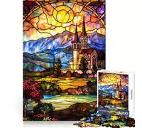 Rompecabezas de 1000 Piezas con diseño de Catedral y vidrieras,Ideal para Adolescentes Desarrolla la Capacidad de razonamiento,es Ligero y Divertido Corte preciso Un Regalo estupendo (38x52cm)
