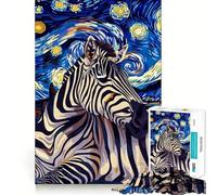 Rompecabezas de 1000 Piezas con diseño de Cebra en la Noche Estrellada para Adultos Juego Que estimula la Mente Superficie Lisa y sin Rebabas Un pasatiempo Fascinante para los Momentos de Ocio