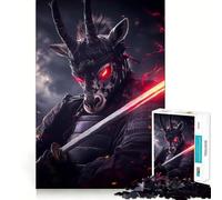 Rompecabezas de 1000 Piezas con diseño de Cebra,Guerrero samurái,para Adultos Diversión,Corte Limpio,componentes Resistentes,Actividad Relajante para la Mente (38x26cm)