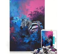 Rompecabezas de 1000 Piezas con diseño de Cebra Vibrante en una Colorida Jungla Ideal para armar relajar el intelecto cumpleaños y Navidad 50x75cm