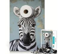 Rompecabezas de 1000 Piezas con diseño de Cebra y Papel higiénico para Adultos Juego para ejercitar la Mente Superficie Lisa y sin Rebabas Un pasatiempo Fascinante para los Momentos de Ocio (38x52cm)