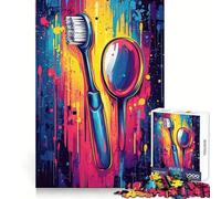 Rompecabezas de 1000 Piezas con diseño de Cepillo de Dientes Vibrante para Adultos Ideal para concentrarse, Relajarse y Disfrutar de Momentos agradables Diseño Elegante y Festivo (50x75cm)
