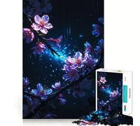 Rompecabezas de 1000 Piezas con diseño de cerezos en Flor nocturnos Juego de precisión para desarrollar la Habilidad Mental Ideal para Relajarse o como Regalo Festivo (38x52cm)