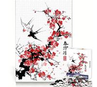 Rompecabezas de 1000 Piezas con diseño de cerezos en Flor para Adolescentes Ideal para estimular el Pensamiento Claro, la atención Plena y el escapismo Resistente (38x26cm)